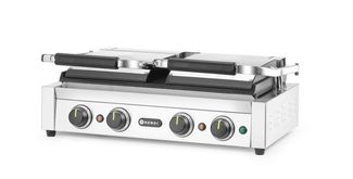 Grill kontaktowy podwójny z timerem, HENDI, srebrny, 220-240V/3600W, 570x375x(H)216mm, Prostokątny 2