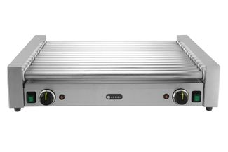Podgrzewacz rolkowy do parówek XL - dwustrefowy, HENDI, 14 rolek, srebrny, 220-240V/2000W, 732x590x(H)168mm, Prostokątny 1