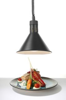 Závěsná výhřevná lampa s nastavitelnou výškou, kuželová, HENDI, Černá, 230V/250W, ⌀275x(H)250mm 3