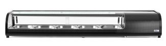 Sushi-Vitrine, Arktic, Fassungsvermögen: 5x GN 1/2 (H)40 mm (im Lieferumfang enthalten)., Schwarz, 220-240V/190W, 1800x420x(H)265mm