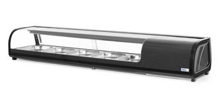 Stojan na Sushi, Arktic, Kapacita: 5x GN 1/2 (V)40 mm (včetně nádob)., Černá, 220-240V/190W, 1800x420x(H)265mm