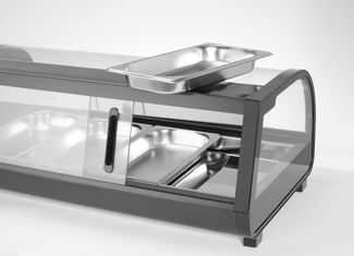 Witryna chłodnicza do sushi, Arktic, W zestawie pojemniki: 4x GN 1/3 (H) 40 mm., GN 1/3, czarny, 220-240V/190W, 1177x426x(H)296mm 1