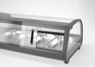 Witryna chłodnicza do sushi, Arktic, W zestawie pojemniki: 4x GN 1/3 (H) 40 mm., GN 1/3, czarny, 220-240V/190W, 1177x426x(H)296mm 1