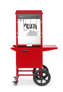 Máquina para palomitas de maíz con carro, HENDI, Rojo, 220-240V/1155W, 940x510x(H)1553mm 1