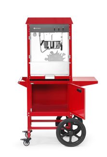 Máquina para palomitas de maíz con carro, HENDI, Rojo, 220-240V/1155W, 940x510x(H)1553mm 1