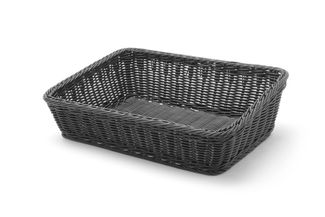 Kosz skośny prostokątny, HENDI, czarny, 400x300x(H)120mm