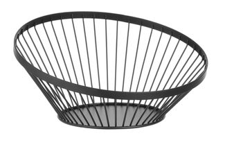 Fruit basket angled round black, HENDI, ⌀280x(H)130mm
