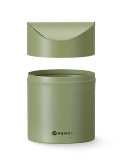 Tabletop litter bin with swing cover, HENDI, 1,2L, Green, ⌀120x(H)165mm 4