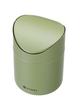Tabletop litter bin with swing cover, HENDI, 1,2L, Green, ⌀120x(H)165mm 2