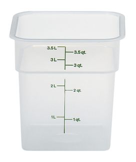 Skaidrus polipropileninis konteineris maistui CamSquare, Cambro, 3,8L, 185x185x(H)187mm