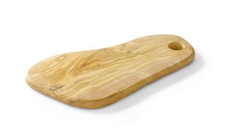 Tabla de servir, de madera de olivo, rectangular, con orificio, HENDI, 350x210x(H)18mm