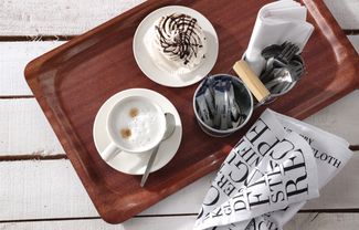 Serving tray, rectangular, non-slip, laminated, AmerBox, GN 1/1, Mahogany, 325x530mm 1