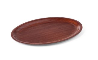 Laminuotas serviravimo padėklas, neslystantis, ovalus, AmerBox, Raudonmedis, 290x210mm