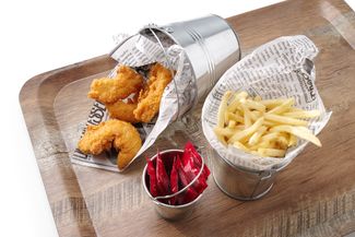 Serving tray with melamine laminate, non slip, with wood design, AmerBox, Wood, 370x530mm 2