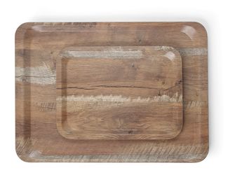 Servēšanas paplāte ar melamīna laminātu, ar koka rakstu, AmerBox, Koksnes krāsas, 240x340mm