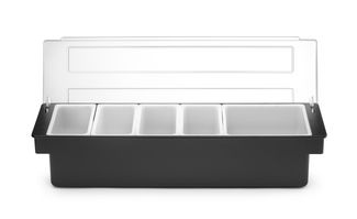 Condiment holder - 5 containers, BarUp, Black, 480x150x(H)100mm 1