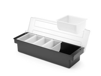 Condiment holder - 5 containers, BarUp, Black, 480x150x(H)100mm 1