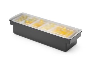 Condiment holder - 5 containers, BarUp, Black, 480x150x(H)100mm 1