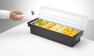 Condiment holder - 5 containers, BarUp, Black, 480x150x(H)100mm 1