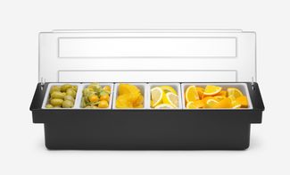 Condiment holder - 5 containers, BarUp, Black, 480x150x(H)100mm 1
