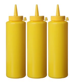 Šaltųjų padažų dalytuvai - 3 vnt., HENDI, 0,35L, Geltonas, 3 vnt., ⌀55x(H)205mm