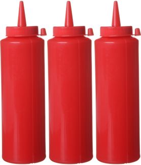 Spenderflaschen, 3er Set, HENDI, 0,2L, Rot, 3 Stk., ⌀50x(H)185mm