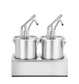 Set: 2 x Stainless steel sauce container with dispenser, HENDI, 9L, 400x200x(H)440mm