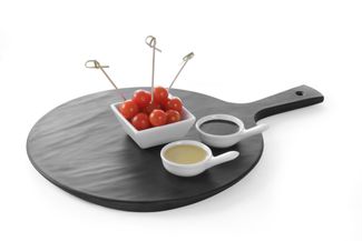 Płyta do serwowania okrągła o strukturze łupka, HENDI, 424x300x(H)15mm