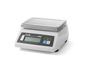 Vandeniui atsparios svarstyklės su legalizacija, CAS, 30 kg, 278x317x(H)141mm