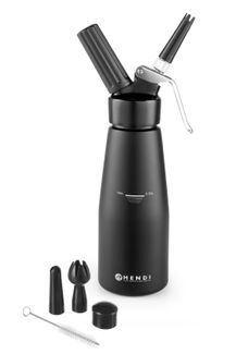 Sahnespender, schwarz, HENDI, Kitchen Line, 0,5L, Schwarz, ⌀80x(H)260mm