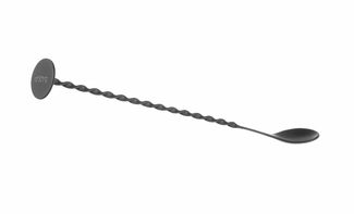 Bar spoon with muddler, BarUp, Black, 280x35mm 3
