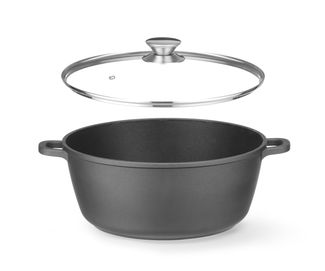 Casserole with non-stick coating, HENDI, 7,5L, Black, 387x310x(H)130mm, Round 1