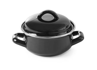 Garnek do zup i sosów z pokrywką, HENDI, 0,5L, czarny, ⌀135x(H)105mm 1