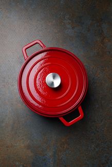 Cast iron casserole enamelled, HENDI, 3,7L, Red, 317x240x(H)105mm, Round 2