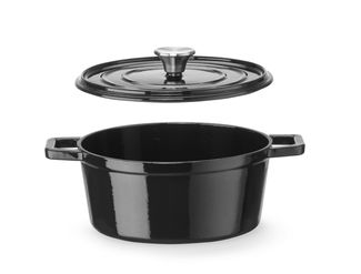 Garnek żeliwny emaliowany, HENDI, 3,7L, czarny, 317x240x(H)105mm, Okrągły 1
