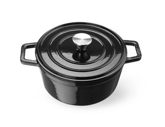 Garnek żeliwny emaliowany, HENDI, 3,7L, czarny, 317x240x(H)105mm, Okrągły 1