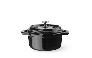 Garnek żeliwny emaliowany, HENDI, 0,27L, czarny, 130x100x(H)48mm, Okrągły 1