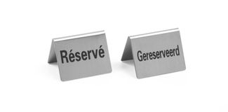 Tischschild Reserviert , HENDI, Gereserveerd / Reservé, 4 Stk., 50x35x(H)40mm
