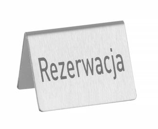 Tabliczka informacyjna „Rezerwacja”, HENDI, rezerwacja, 4 szt., 50xx(H)42mm