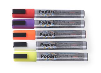 Blackboard markers 6 mm, HENDI, 1 white, 1 orange, 1 yellow, 1 red, 1 purple marker