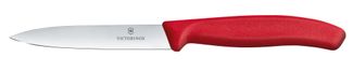 Nóż do jarzyn gładki, Victorinox, czerwony, (L)212mm