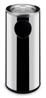 Standing waste bin with ashtray, HENDI, 33L, ⌀240x(H)660mm