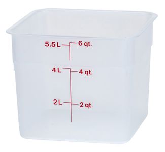 Skaidrus polipropileninis konteineris maistui CamSquare, Cambro, 5,7L, Permatomas, 215x215x(H)185mm