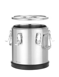 Insulated stainless steel food transport container Kitchen Line., HENDI, Kitchen Line, 15L, Silver, ⌀300x(H)340mm 1