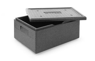 Thermal insulation container made of piocelan, HENDI, Kitchen Line, GN 1/1, 40L, Black, 600x400x(H)283mm 1