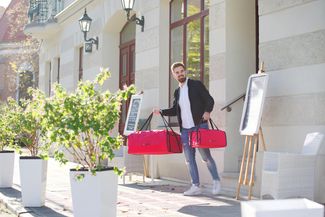 Pizza delivery bag 45 cm, HENDI, 4 boxes, 470x470x(H)210mm 2