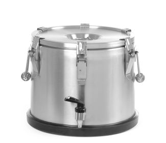 Termos do transportu żywności – z kranem, HENDI, Profi Line, 15L, srebrny, ⌀330x(H)280mm
