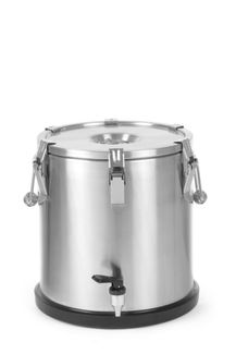 Termos do transportu żywności – z kranem, HENDI, Profi Line, 20L, srebrny, ⌀330x(H)360mm