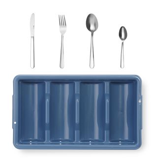 Cutlery set with tray, HENDI, Blue, 525x300x(H)95mm, Rectangular 3