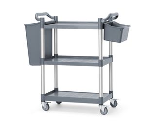 3-shelf polypropylene service cart, small, AmerBox, 800x420x(H)945mm 4